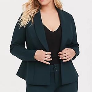 Torrid Green Peplum Blazer (size 0)